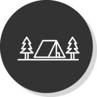 acampar línea sombra circulo icono diseño vector