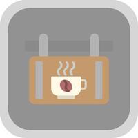 café señalización plano redondo esquina icono diseño vector