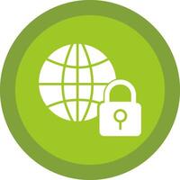 Internet Security Glyph Due Circle Icon Design vector