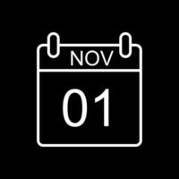 November Line Inverted Icon Design vector