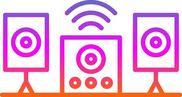 Audio System Line Gradient Icon Design vector