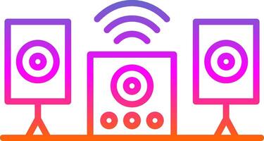 audio sistema línea degradado icono diseño vector