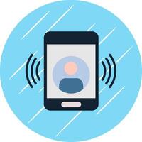 Call Glyph Shadow Circle Icon Design vector