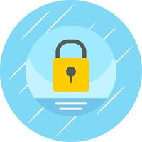 Lock Flat Circle Icon Design vector