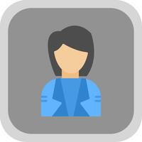 Stewardess Flat round corner Icon Design vector