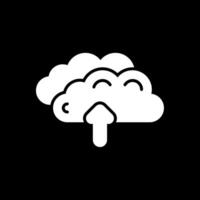 Clouds Glyph Inverted Icon Design vector