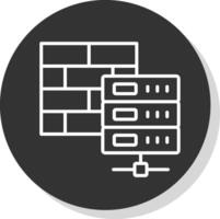 Firewall Line Shadow Circle Icon Design vector