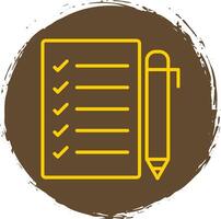 Task List Line Circle Sticker Icon vector