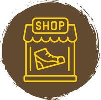 Shoe Shop Line Circle Sticker Icon vector