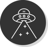 Ufo Line Shadow Circle Icon Design vector