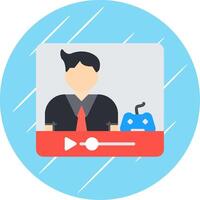 Vlogger Flat Circle Icon Design vector