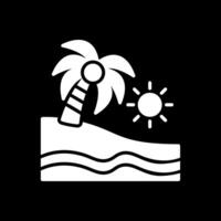 Beach Glyph Inverted Icon Design vector