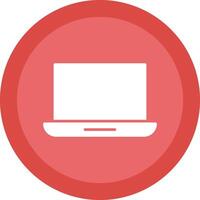 Laptop Line Shadow Circle Icon Design vector