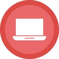 Laptop Line Shadow Circle Icon Design vector