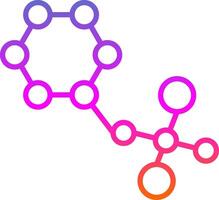 Molecules Line Gradient Icon Design vector