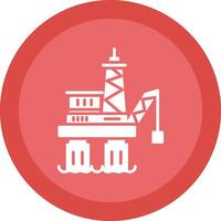 Offshore Platform Glyph Due Circle Icon Design vector