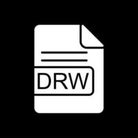 DRW File Format Glyph Inverted Icon Design vector