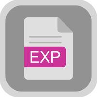 EXP File Format Flat round corner Icon Design vector