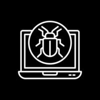 Bug Line Inverted Icon Design vector