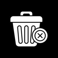 Delete Glyph Inverted Icon Design vector