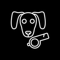 perro línea invertido icono diseño vector