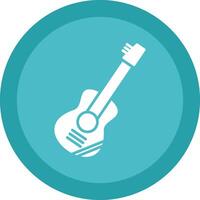 Guitar Line Shadow Circle Icon Design vector