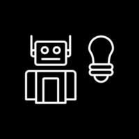 Robot Line Inverted Icon Design vector