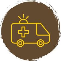 Ambulance Line Circle Sticker Icon vector