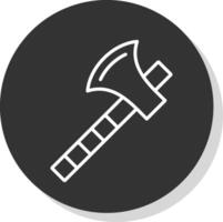 Axe Line Shadow Circle Icon Design vector