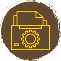 archivo y carpetas línea circulo pegatina icono vector