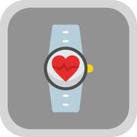 Heart Rate Monitor Flat round corner Icon Design vector