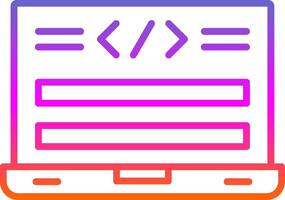 Html Code Line Gradient Icon Design vector