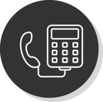 Phone Line Shadow Circle Icon Design vector