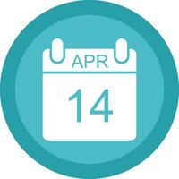 April Glyph Due Circle Icon Design vector