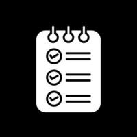 Check List Glyph Inverted Icon Design vector