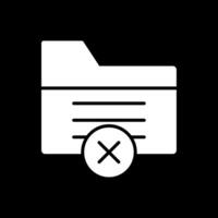 Delete File Glyph Inverted Icon Design vector