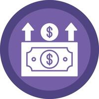 dinero crecimiento línea sombra circulo icono diseño vector