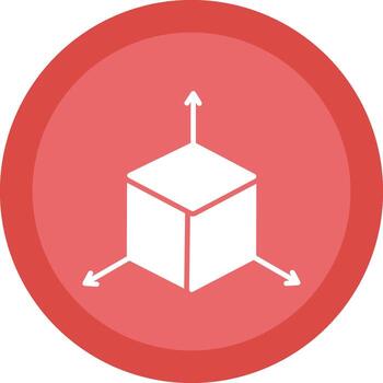 3D Modeling Glyph Due Circle Icon Design vector