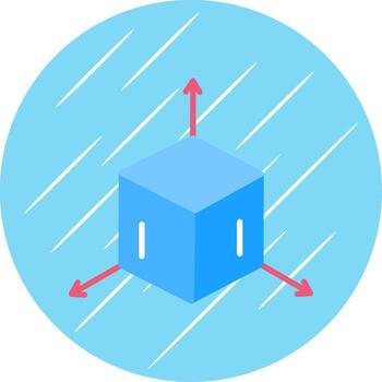 3D Modeling Flat Circle Icon Design vector