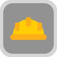 Hard Hat Flat round corner Icon Design vector