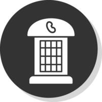 Phone Booth Glyph Shadow Circle Icon Design vector