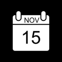 November Glyph Inverted Icon Design vector