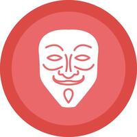 Mask Glyph Due Circle Icon Design vector