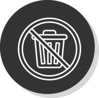 Prohibited Sign Line Shadow Circle Icon Design vector