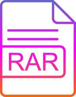 RAR File Format Line Gradient Icon Design vector