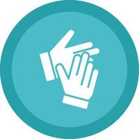 Clapping Glyph Due Circle Icon Design vector
