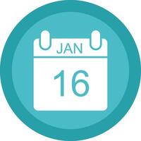 January Glyph Due Circle Icon Design vector