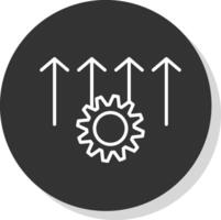 Process Improvement Line Shadow Circle Icon Design vector