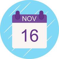 November Flat Circle Icon Design vector