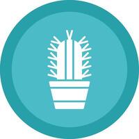 Succulent Glyph Due Circle Icon Design vector